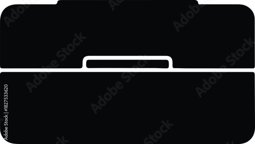 Illustration of black folder icon for document management silhouette vector