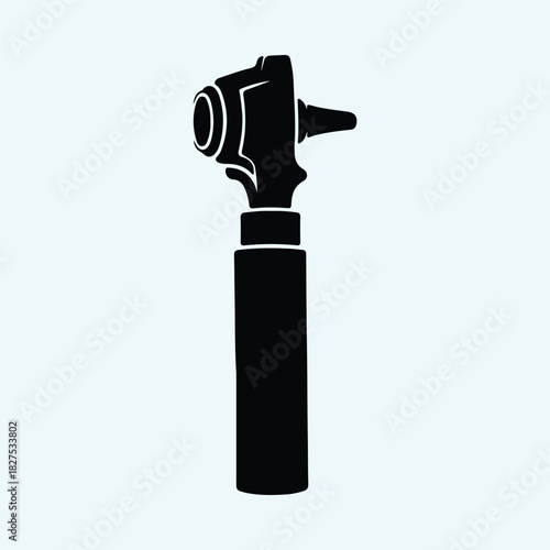 Illustration otoscope medical diagnostic instrument for ear examination silhouette vector