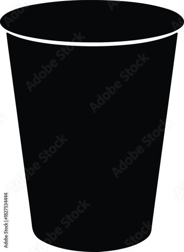 Illustration Simple plastic cup black drink container silhouette vector