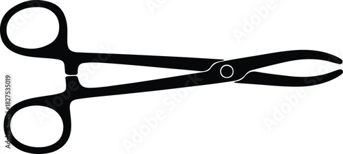 Illustration surgical towel clamp medical instrument silhouette vector