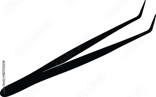 Illustration tweezer beauty tool for cosmetic or medical use silhouette vector