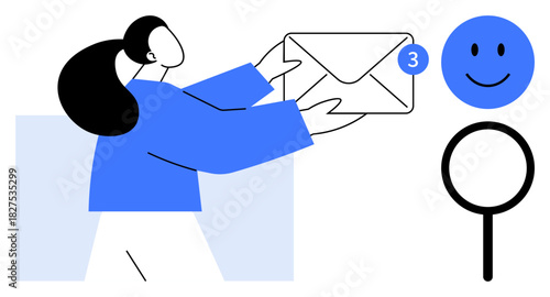 Email communication. Digital email with notifications modern communication trends. Email is essential for online collaboration, messaging, and customer engagement. For tech, work systems, networking