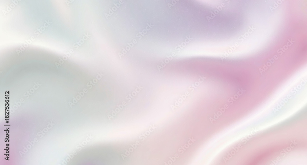 Fototapeta premium 白とピンクが滑らかに揺らめく光沢感あるパール調抽象背景