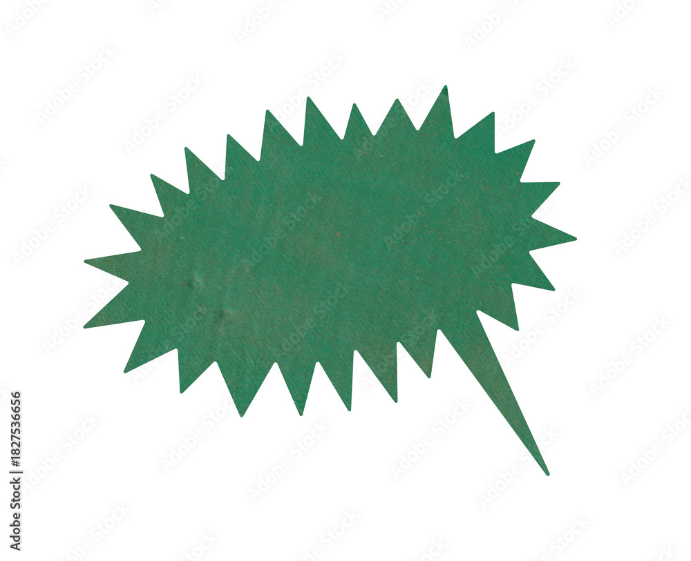 Naklejka premium Dark Green Grunge Paper Speech Bubble Comic Texture