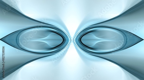 Symmetrical light blue and gray abstract design.