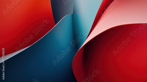 Abstract design of overlapping colored paper sheets.