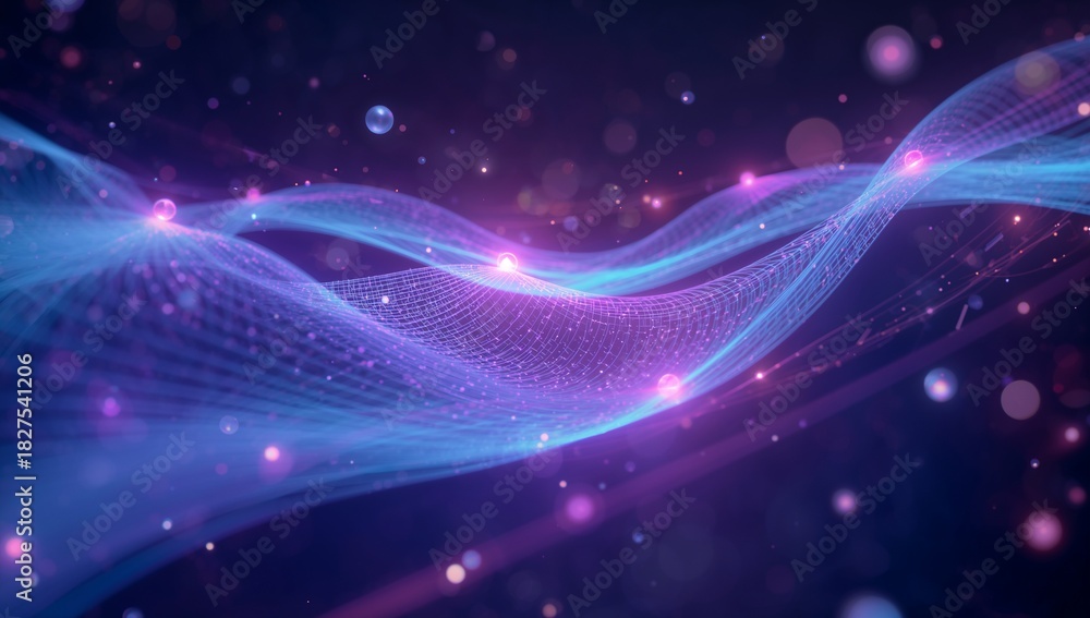 Fototapeta premium Dynamic glowing wave design for cutting edge tech, perfect for futuristic themes, a modern look that brings energy and innovation to your projects
