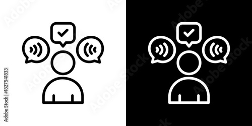 Active Listening Icon Vector Illustration. Fresh Line Design Built For Creative Flexibility In Light And Dark Versions. 