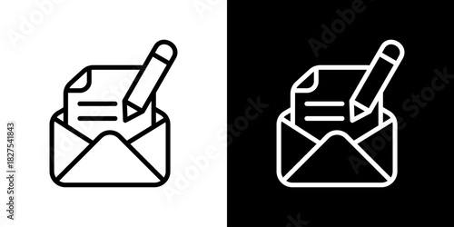 Written Icon Vector Illustration. Fresh Line Design Built For Creative Flexibility In Light And Dark Versions. 