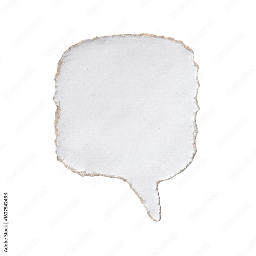 Obraz premium Vintage Style Crumpled Torn Paper Scrap Speech Bubble
