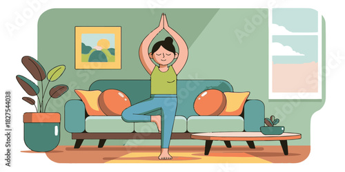 Smiling woman sitting on a modern sofa in a home interior with her child and laptop enjoying relaxation