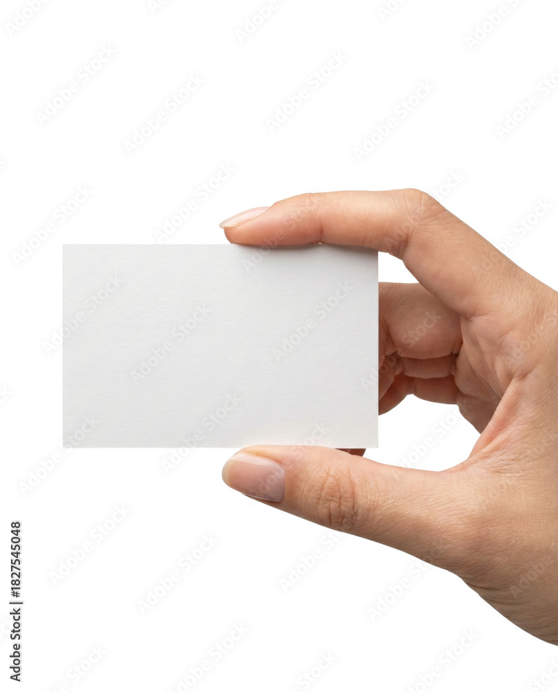 Obraz premium Hand Holding Blank White Business Card