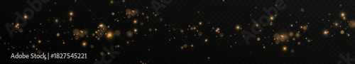 golden dust particles on transparent background.sparkle, starburst, and shimmering.Glowing particles, warm light