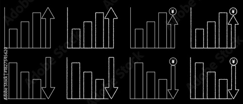 チャート・データ・景気などの棒グラフ白線セット 　ノーマル・¥