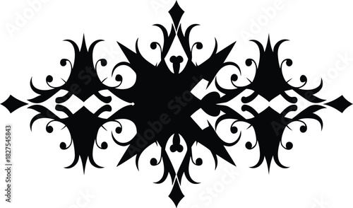 Intricate black ornate flourish design element