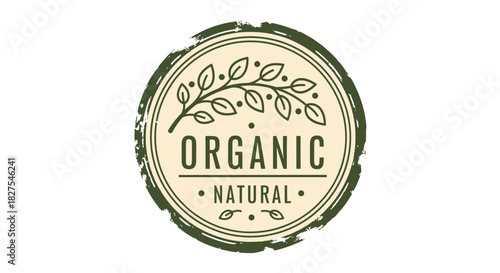 Organic natural logo with leaf design on