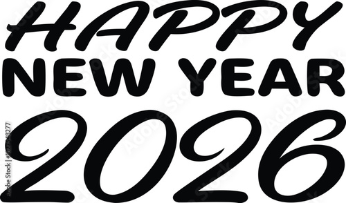 Happy new year 2026 text in a stylish font