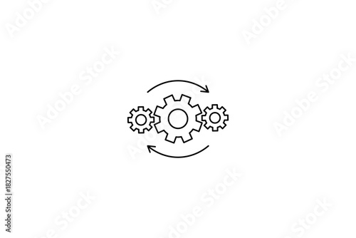 Operation line icon design. Process icon in modern line