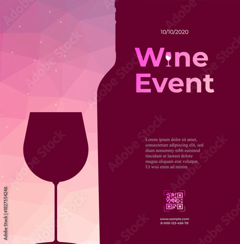 Design for wine event vector colorful background