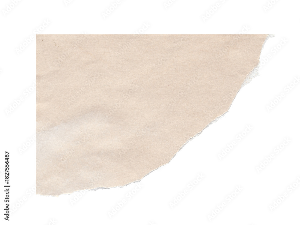 Fototapeta premium Vintage Light Brown Paper Corner, Isolated on Transparent Background