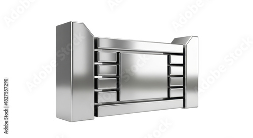 Fototapeta Naklejka Na Ścianę i Meble -  3d firewall wall icon silver isolated on white background