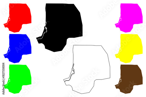 Layyah city (Islamic Republic of Pakistan) map vector illustration, scribble sketch Leiah map