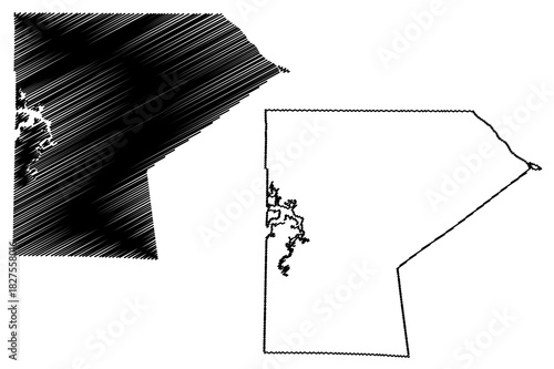 Ralls County, Missouri (U.S. county, United States of America, USA, U.S., US) map vector illustration, scribble sketch Ralls map