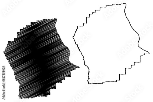 Scott County, Missouri (U.S. county, United States of America, USA, U.S., US) map vector illustration, scribble sketch Scott map