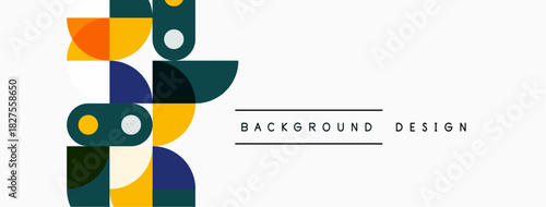 Abstract geometric shapes, vibrant colors, minimalist design. Clean background provides modern aesthetic, suitable for various applications.