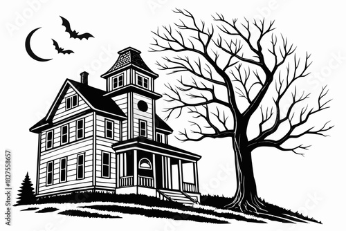 helloween sihouette black vector white background