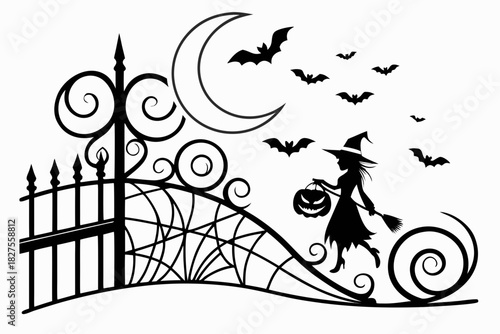 helloween sihouette black vector white background