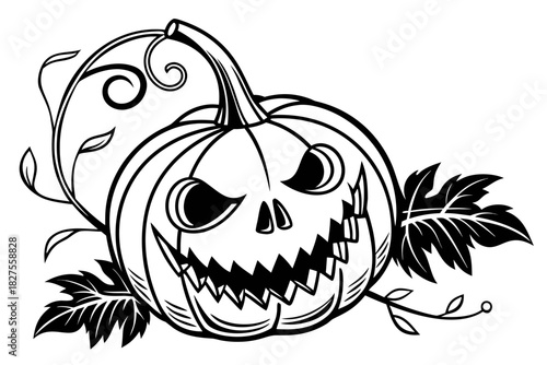helloween sihouette black vector white background