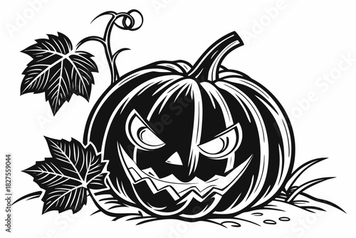 helloween sihouette black vector white background