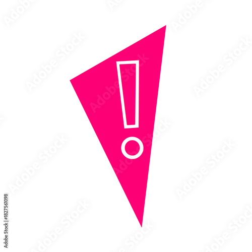 Pink abstract warning or problem vector icon