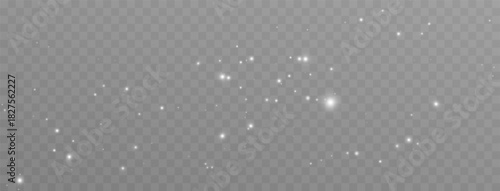 Festive design with sparkling Christmas effects, white dust and glow particles.