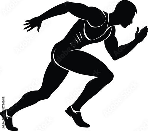 male sprinter ready to start race  dynamic pose  .eps