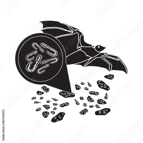 marburg virus in bat droppings glyph icon