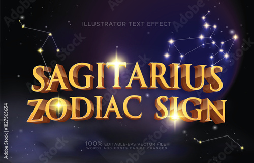 sagitarius astrological galaxy text effect	
