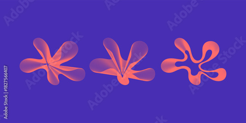 Concentric wave forms. Modern abstract blobs with vibration and echo effect. Minimal vector design set.