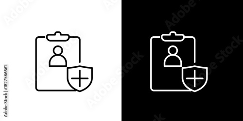 Data privacy and personal information security icon. Illustrating safeguarded health records, online profiles, and digital user data protection