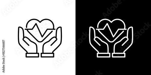 Heart Health Icon Conceptual Representation of Healthcare, Wellness, and Medical Support