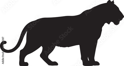 Majestic tiger vector illustration showcasing the powerful striped predator in a dynamic pose