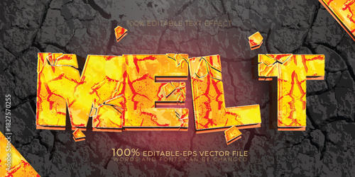 Red fire hot melt text effect
