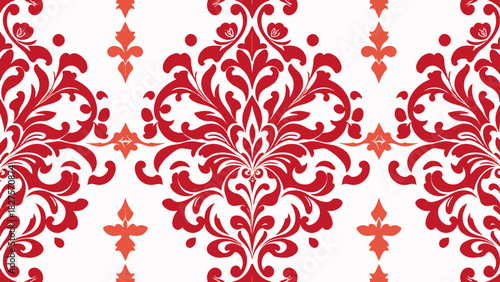 Damask seamless vector pattern classic vintage damask ornament.