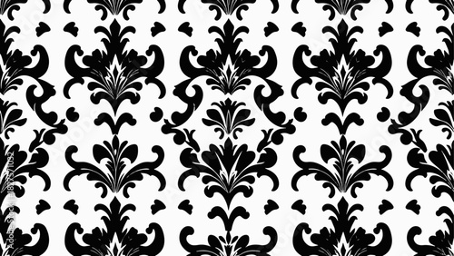 Vector damask seamless pattern background. Classical luxury old fashioned damask ornament, royal victorian seamless texture for wallpapers, textile, wrapping. Exquisite floral baroque template.