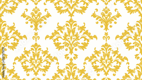 Vintage luxury pattern with ornate botanical embellishments and balanced symmetry for timeless interior decor