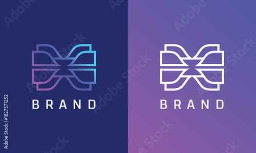 An elegant interwoven ribbon-style “X” formed from smooth gradient curves. Stylish, modern, and ideal for fashion, beauty, creative agencies, or premium digital brands