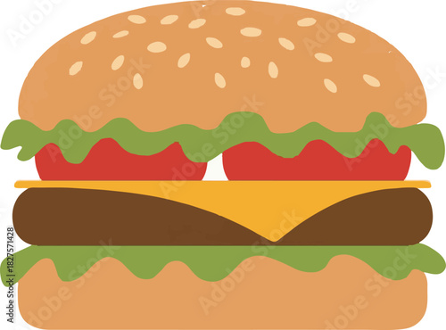 Vibrant vector illustration of a freshly baked dessert cake adorned with frosting and candles for celebrations.