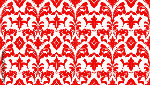 Classic seamless wallpaper with stylized floral ornaments and intricate decorative flourishes in contrasting tones