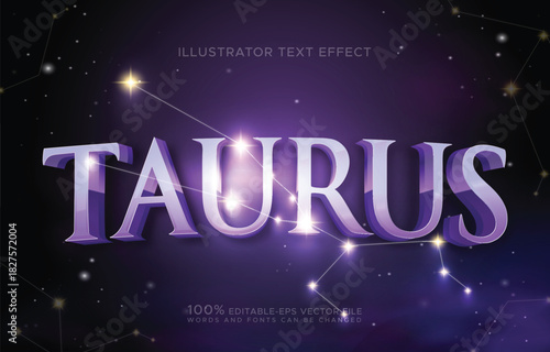 taurus astrological galaxy text effect	
